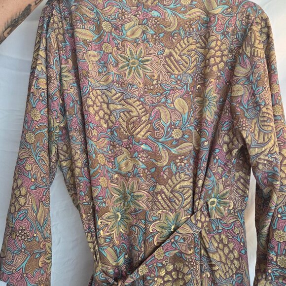 Cierra, Size L, Gold and Blue Silk - Picture 4 of 5